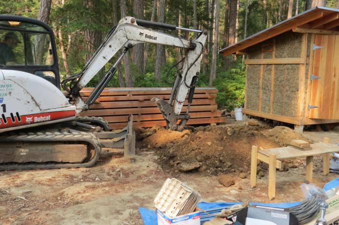 Trenching from the utility building