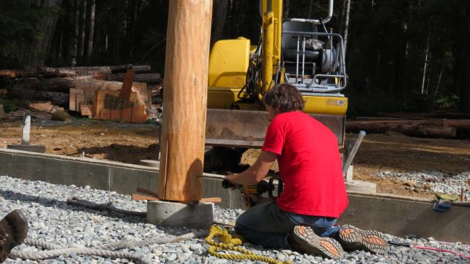 Drilling the pilot holes for the beastly bolt holes