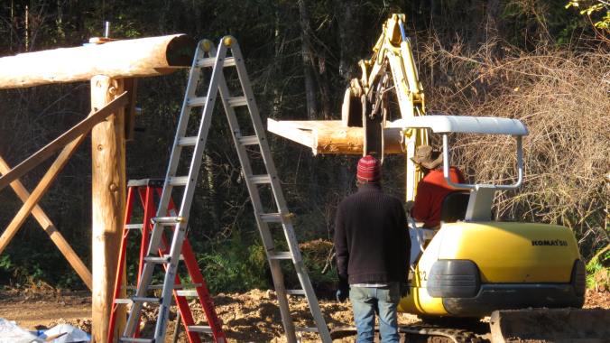 Rob's DIY excavator scaffold. Don't tell WCB. 